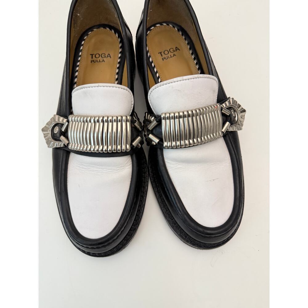 Toga Pulla leather loafers with silver buckles - size 38 - Picture 6 of 6